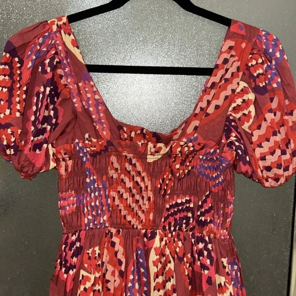 Farm Rio * Anthropologie Puff Sleeve Smocked Maxi Dress